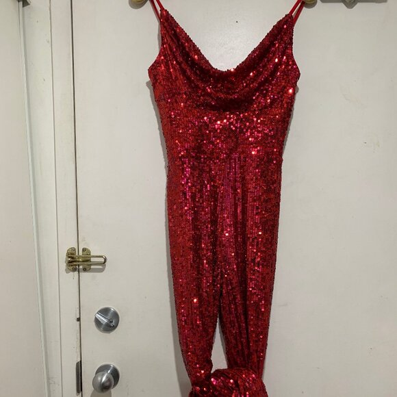 DRESS THE POPULATION SEQUIN SLEEVELESS JUMPSUITS SIZE S - Picture 6 of 10